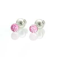 Art.No.lr48694ov- Обици винт Диско топче 4мм light rose от  