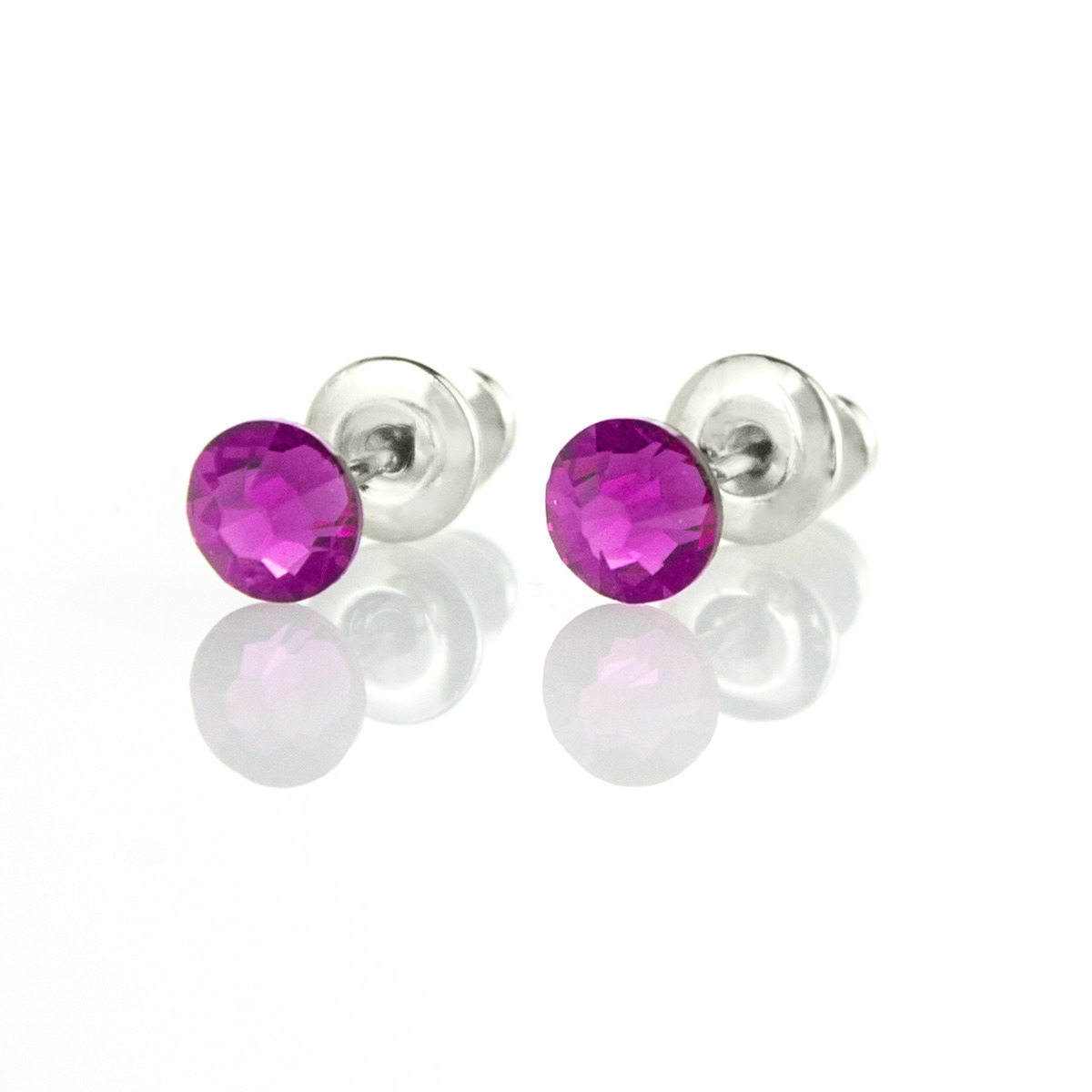 Малки кристални обици Мини fuchsia