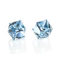 Art.No.aq48416ov- Обици винт с австрийски кристали Кубче 6мм aquamarine  от  