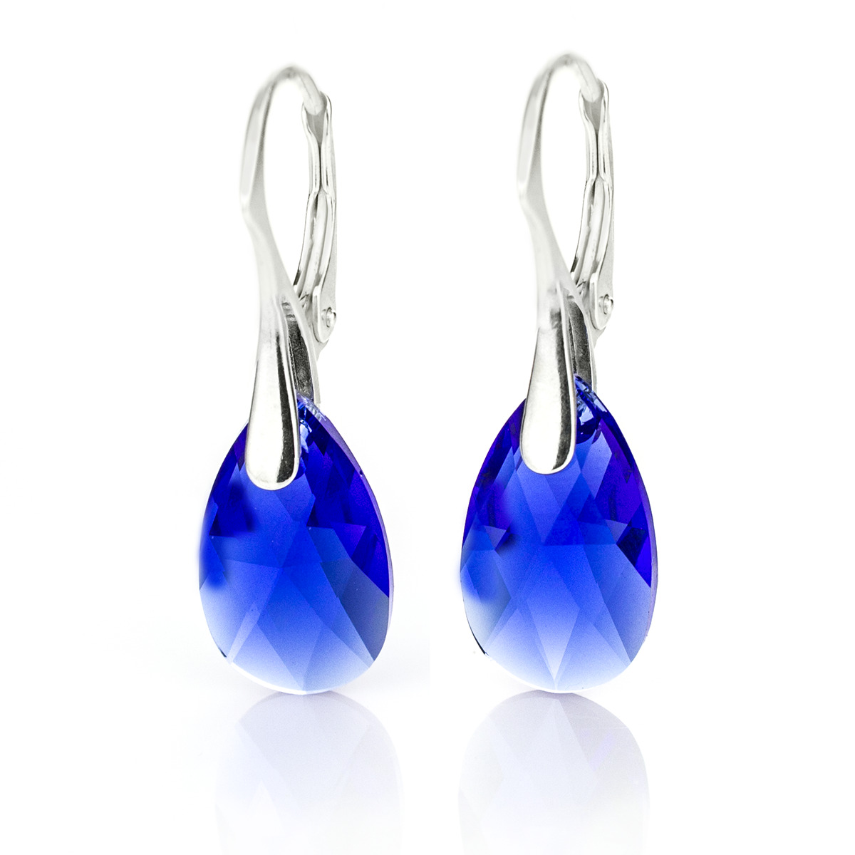 Кристални обици Класическа капка 16мм majestic blue