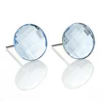 Art.No.aq203510ov- Кристални обици винт Кръгче 10мм aquamarine от  