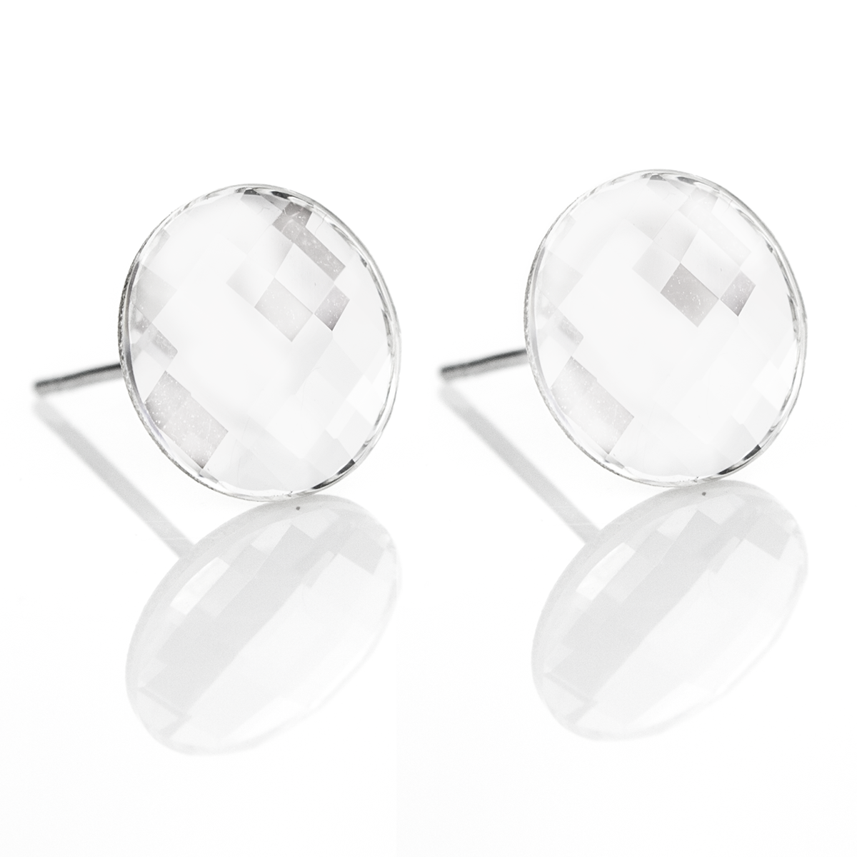 Кристални обици винт Кръгче 10мм crystal 
