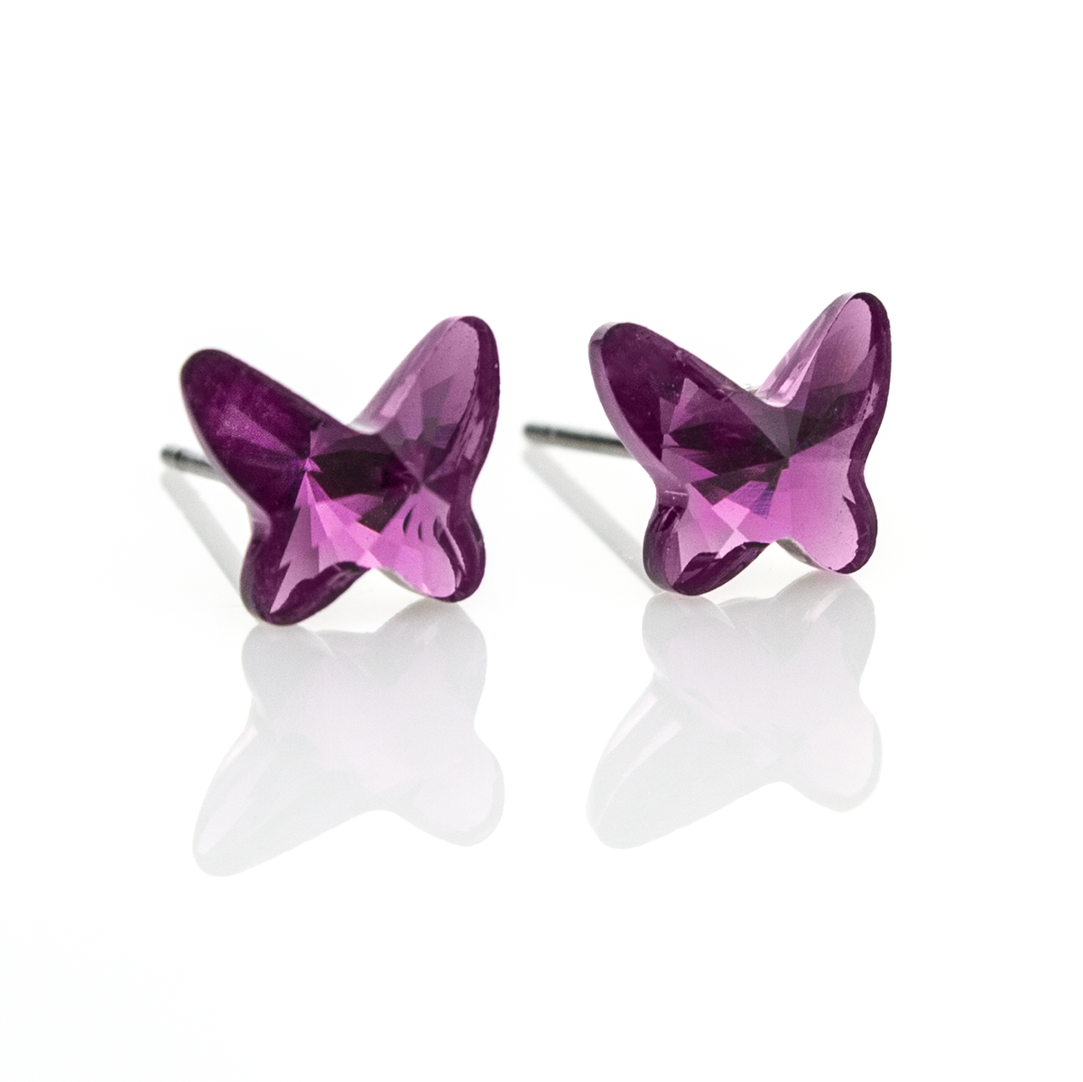 Кристални обици винт Пеперуда amethyst