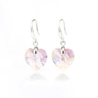 Art.No.lamsh622814ok- Обици с кристали Сърца 14мм на кука l.amethyst shimmer от  