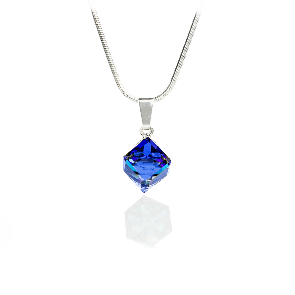 Кристално колие Кубче 8мм bermuda blue