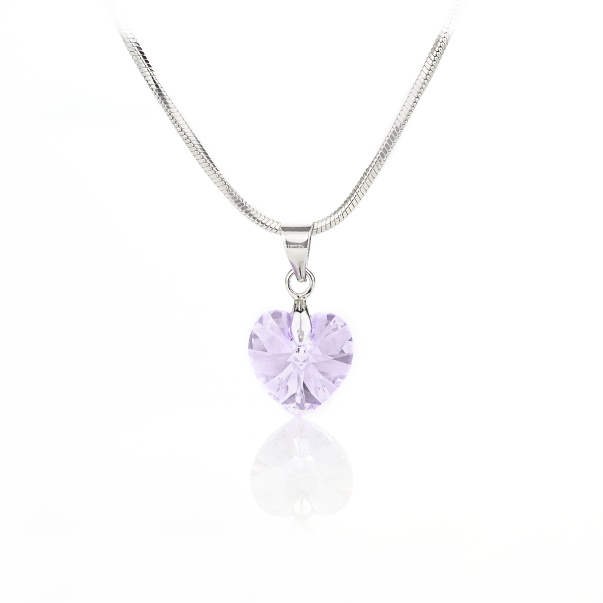 Колие с кристал Сърце 10мм violet ab