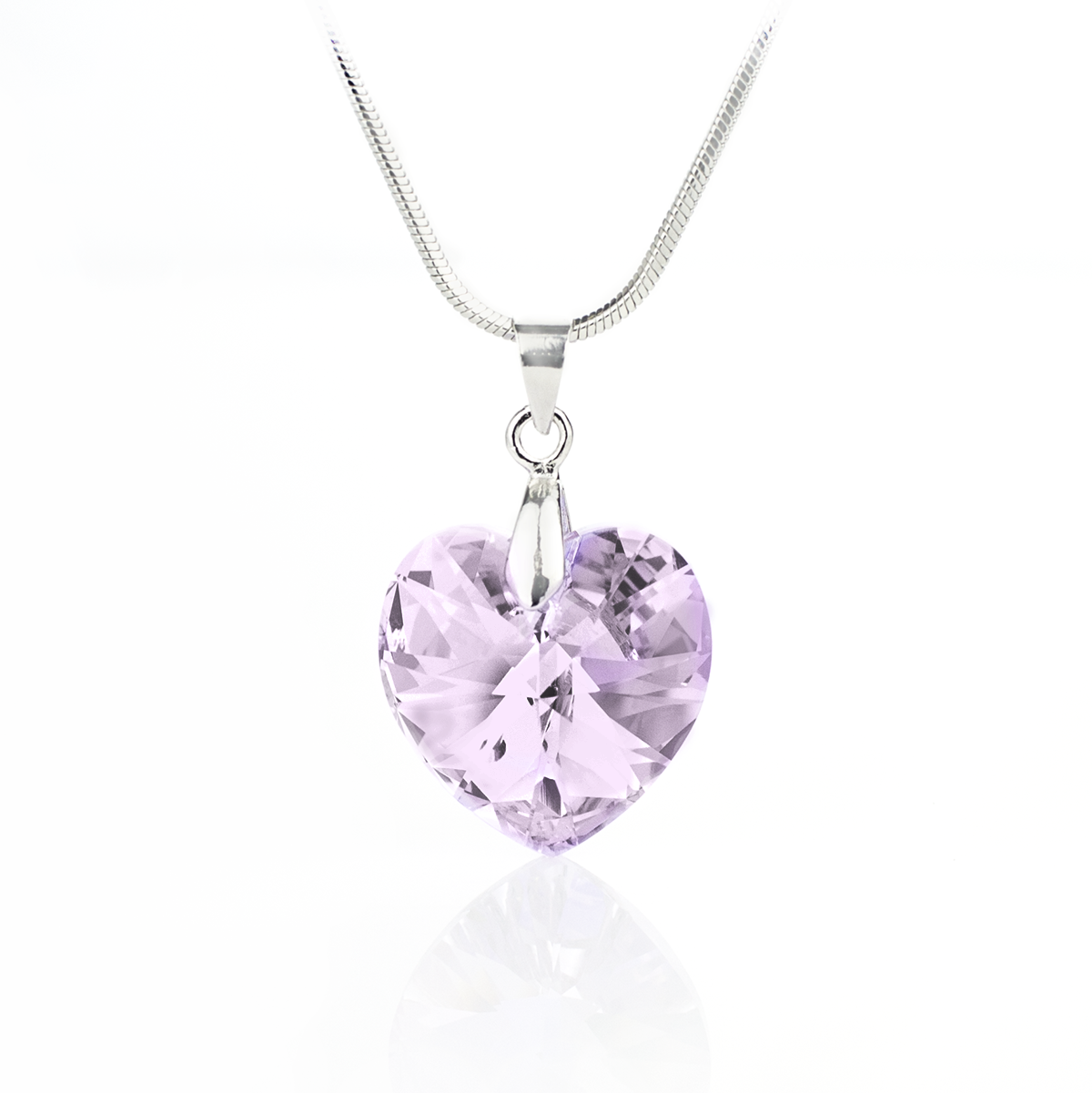 Колие с кристал Сърце 18мм violet ab