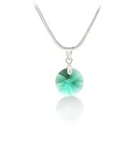 Art.No.em642812- Колие кристално кръгче 12мм emerald от  