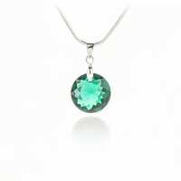 Art.No.emsh643014- Колие с кристал Кръг 14мм emerald shimmer от  