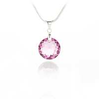 Art.No.lrsh643014- Колие с кристал Кръг 14мм light rose shimmer от  