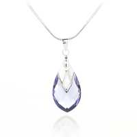 Art.No.tan656522- Кристално колие Капка с метален детайл 22мм tanzanite от  