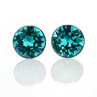 Art.No.blz108839ov- Обици винт с австрийски кристали Ксириус 9мм blue zircon от  
