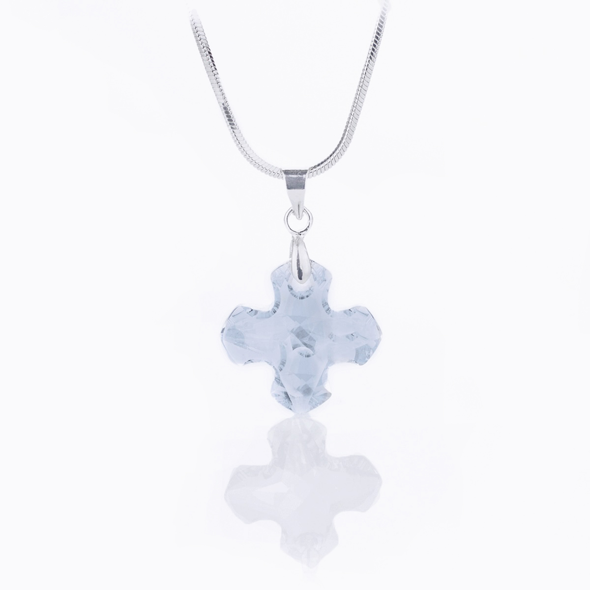 Кристално колие Гръцки кръст 18мм blue shade