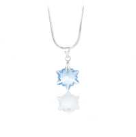 Art.No.aq674814- Kристално колие Еделвайс aquamarine от 