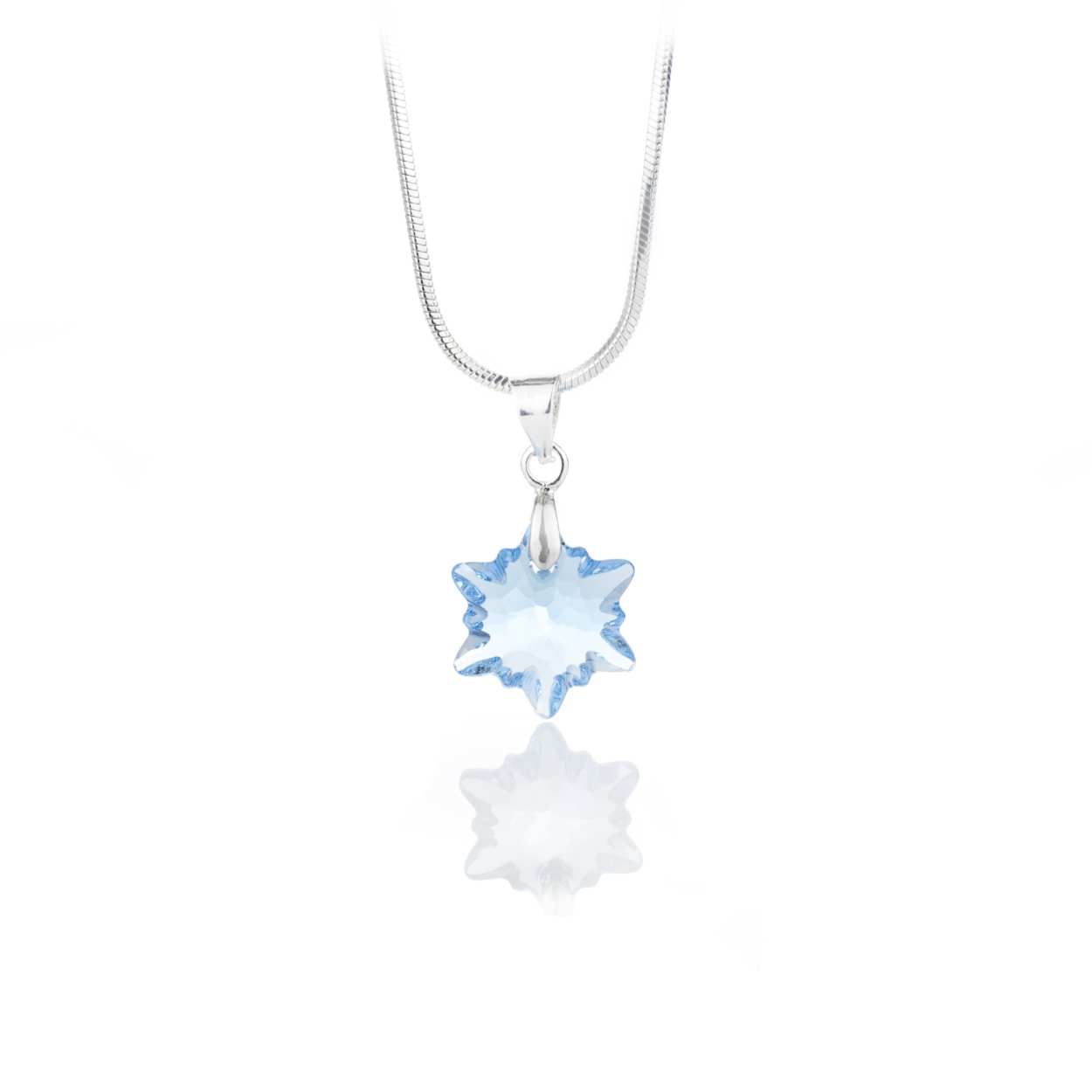 Kристално колие Еделвайс aquamarine