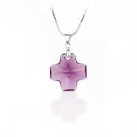 Art.No.am686620- Кристално колие Кръст 20мм amethyst  от 