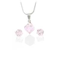 Art.No.lr484186ov- Комплект кристални кубчета с колие 8мм и обици винт 6мм light rose от  