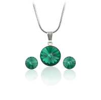 Art.No.em11221239ov- Kомплект колие с обици винт Риволи emerald от  