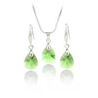 Art.No.dmgr61281212- Комплект с капковидни кристали dark moss green от  