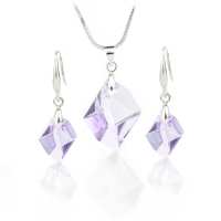 Art.No.v66802014- Комплект колие и висящи обици с австрийски кристали violet от  