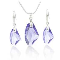 Art.No.tan66562719- Кристален комплект колие с обици Галактик tanzanite от  