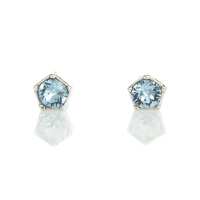 Art.No.aq1088pp24ovs- Малки сребърни обици с кристали 3мм aquamarine  от  