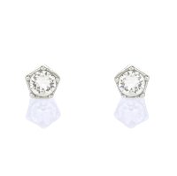 Art.No.cr1088pp24ovs- Малки сребърни обици с кристали 3мм crystal от  