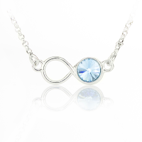 Art.No.infaq1122ss29vsmir001- Сребърно колие Безкрайност aquamarine от  
