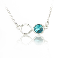 Art.No.infblz1122ss29vsmir001- Сребърно колие Безкрайност blue zircon от  