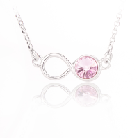 Art.No.inflr1122ss29vsmir001- Сребърно колие Безкрайност light rose от  