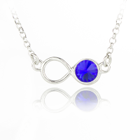 Art.No.infmajbl1122ss29vsmir001- Сребърно колие Безкрайност majestic blue от  
