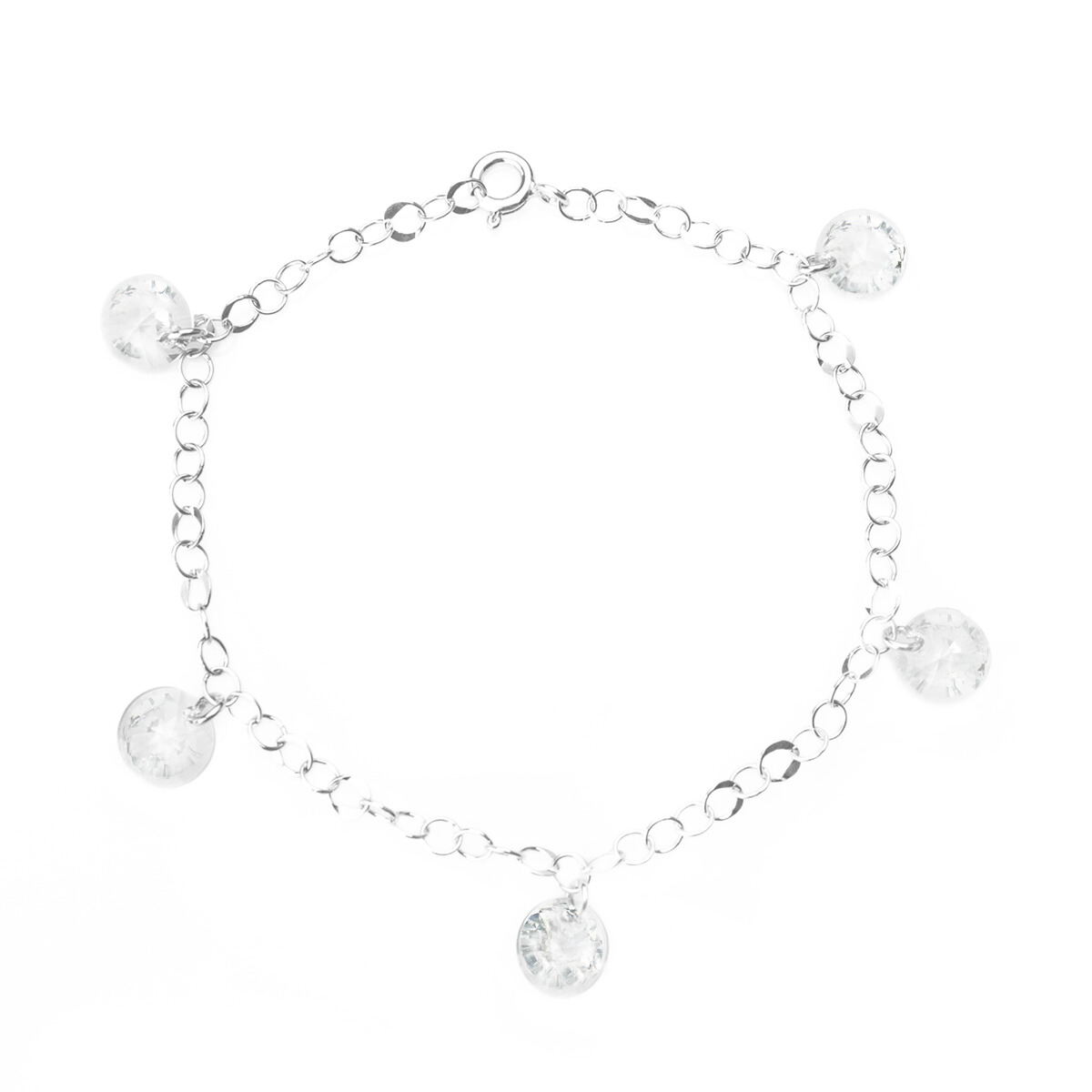 Сребърна гривна с кристали малки риволи crystal