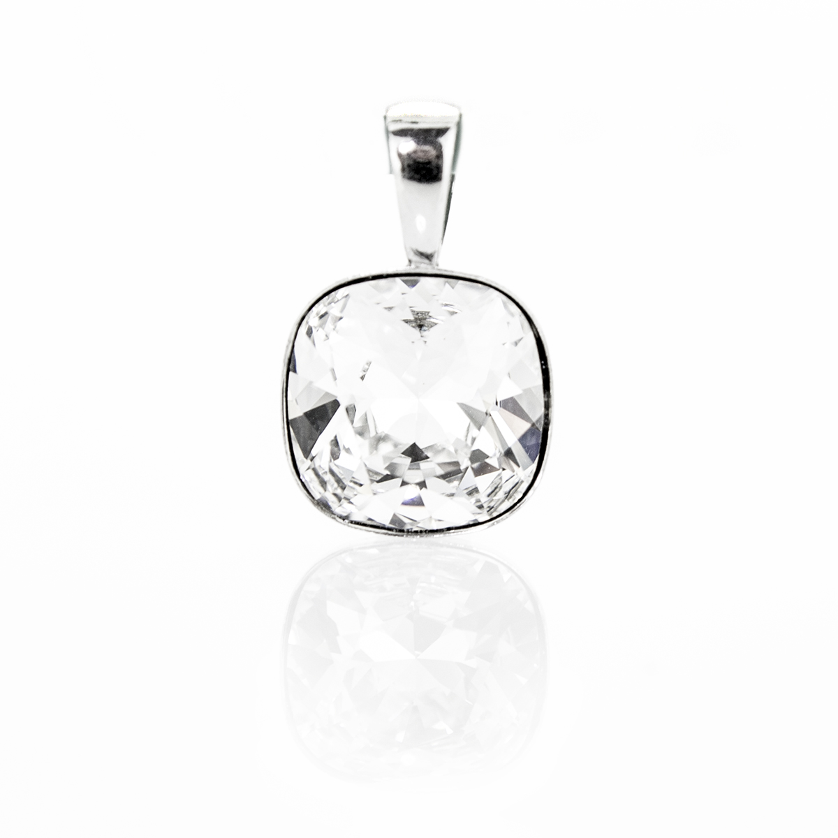 Кристална сребърна висулка Куадро crystal
