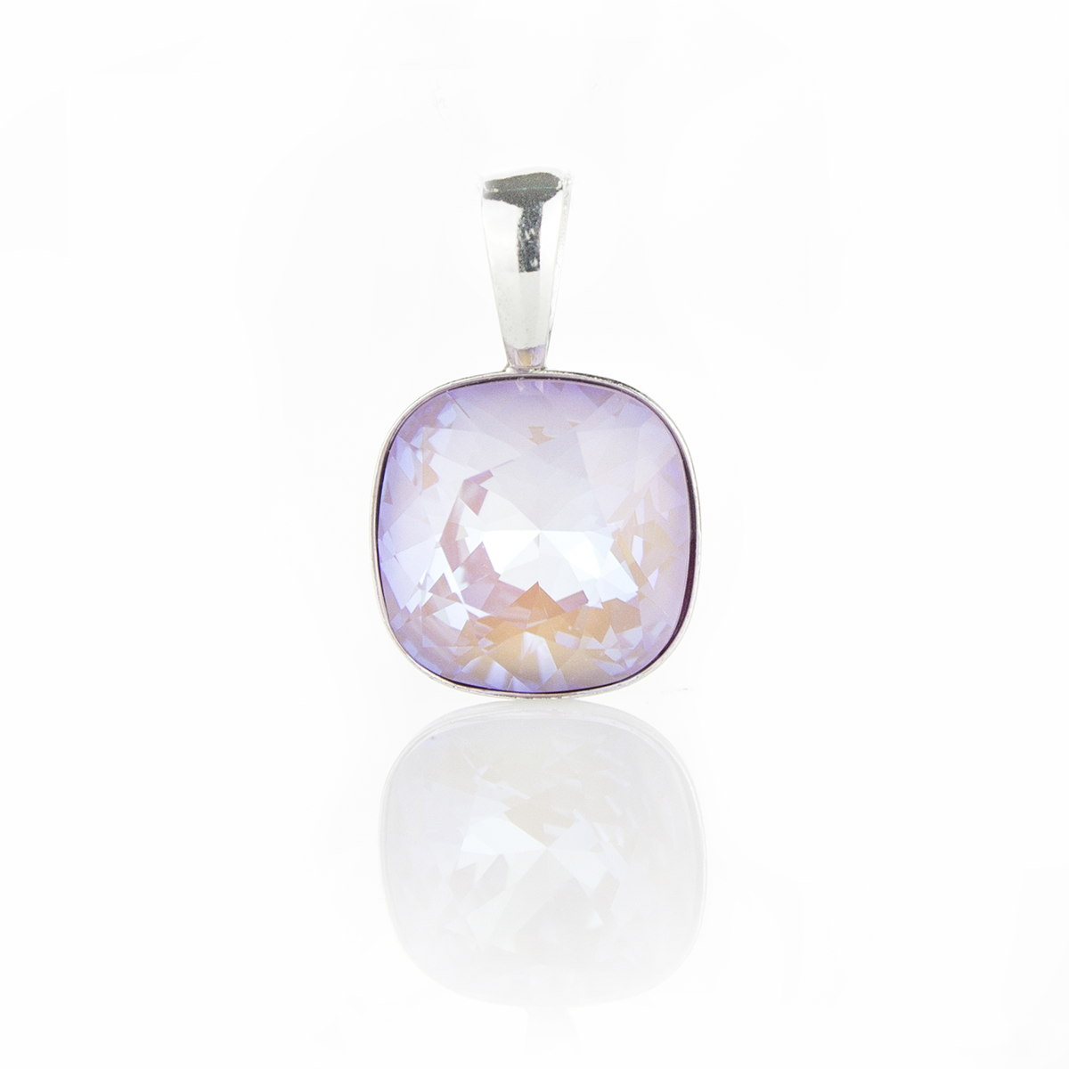 Кристална сребърна висулка Куадро lavender de lite