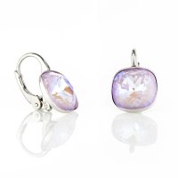 Art.No.lavdelite447010ops- Сребърни обици с кристали Quadro lavender de light  от  
