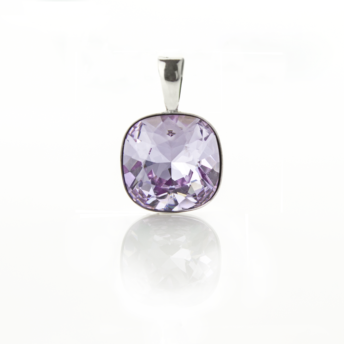 Кристална сребърна висулка Куадро violet 