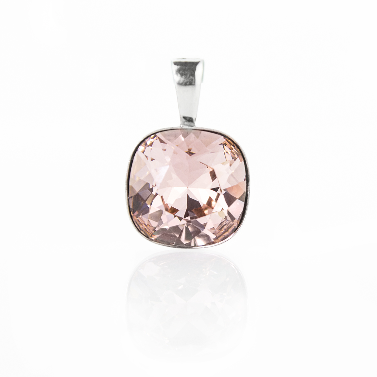 Кристална сребърна висулка Куадро vintage rose 