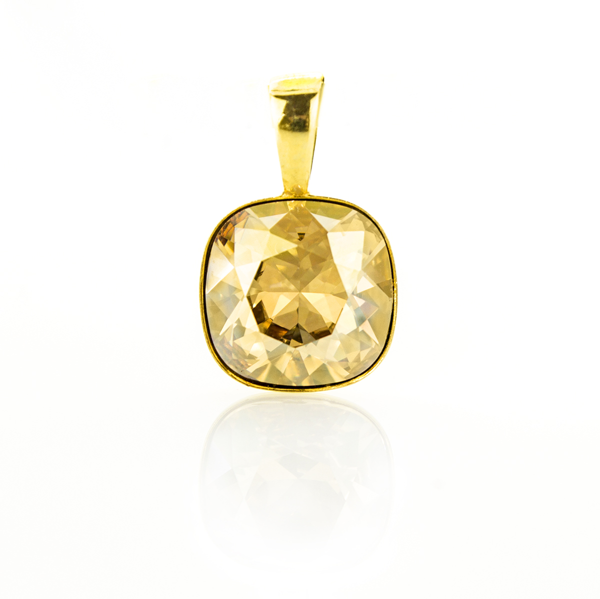 Кристална сребърна висулка с позлата Куадро golden shadow