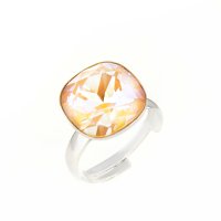 Art.No.pdelite447012prs- Сребърен пръстен с кристал Куадро 12мм peach de lite от  