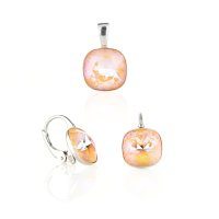 Art.No.pdelite44701210ops- Сребърен комплект с кристали Куадро peach de lite от  