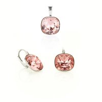 Art.No.vr44701210ops- Сребърен комплект с кристали Куадро vintage rose от  