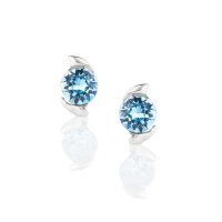 Art.No.aq108834ovs- Сребърни обици винт с австрийски кристали Ксириус aquamarine от  