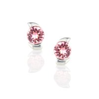Art.No.lr108834ovs- Сребърни обици винт с австрийски кристали Ксириус light rose  от  