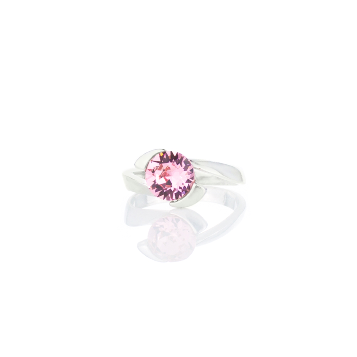 Сребърен пръстен с кристал Ксириус light rose