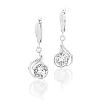 Art.No.cr108839dos- Елегантни сребърни обици с австрийски кристали crystal от  