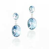 Art.No.aq4122148ovs- Висящи обици сребро 925 Овал Риволи aquamarine от  