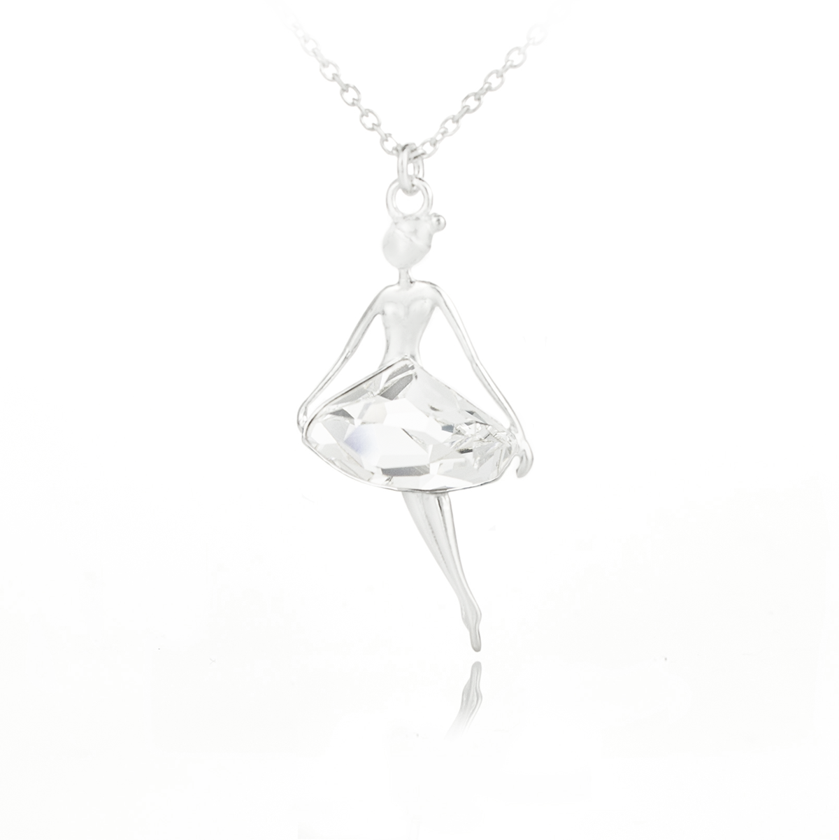 Сребърно колие Балерина с австрийски кристал crystal