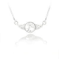 Art.No.cr1122ss39wingvsmir001- Сребърно колие с австрийски кристал Ривола Крила crystal от  