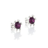Art.No.am108834kovs- Сребърни обици винт Костенурка amethyst от  