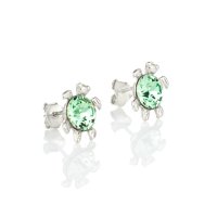 Art.No.ch108834kovs- Сребърни обици винт Костенурка chrysolite от  